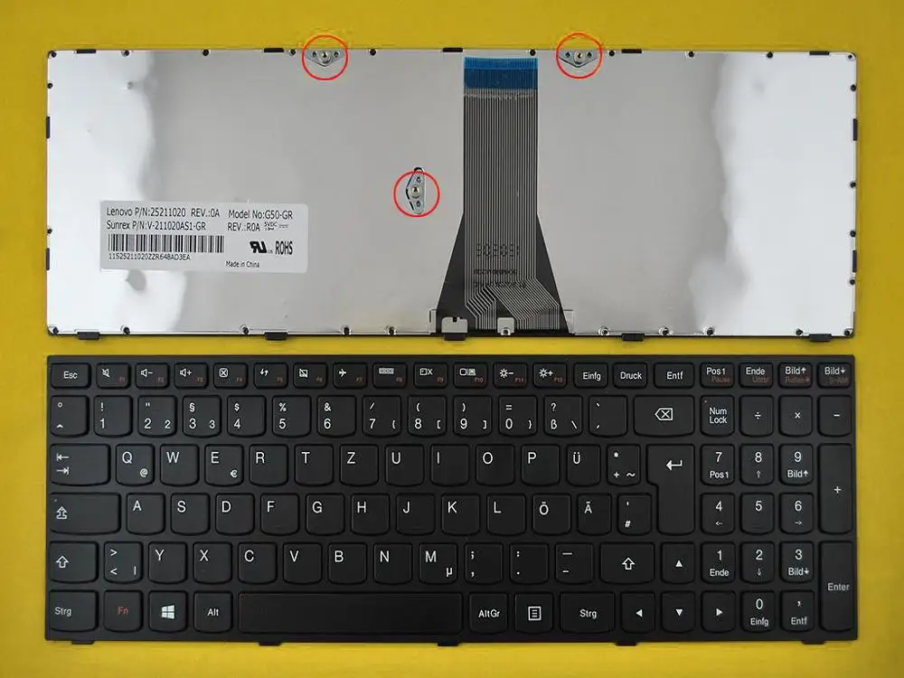 

New GR German Deutsch Keyboard For Lenovo G50-30 G50-45 G50-70 G50-70m G50-80 Laptop Black Frame Black WIN8