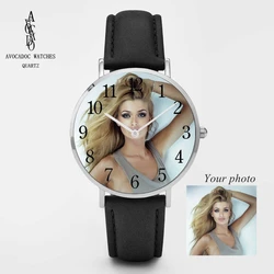 Design Picture Custom Logo Watch Photo Face Printing Wristwatch Customized Unique DIY Gift Silver Rose Gold Leather Strap