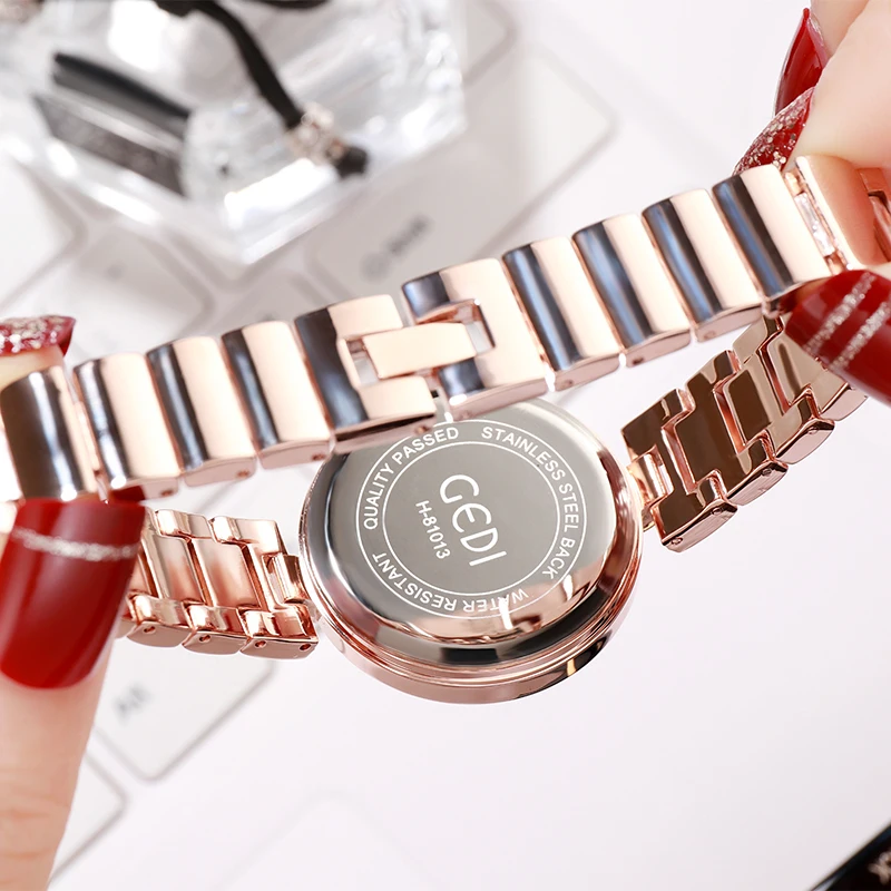 GEDI-ساعة يد نسائية ، ماركة فاخرة ، سبيكة ، كوارتز ، أفضل صيحات الموضة ، 2019