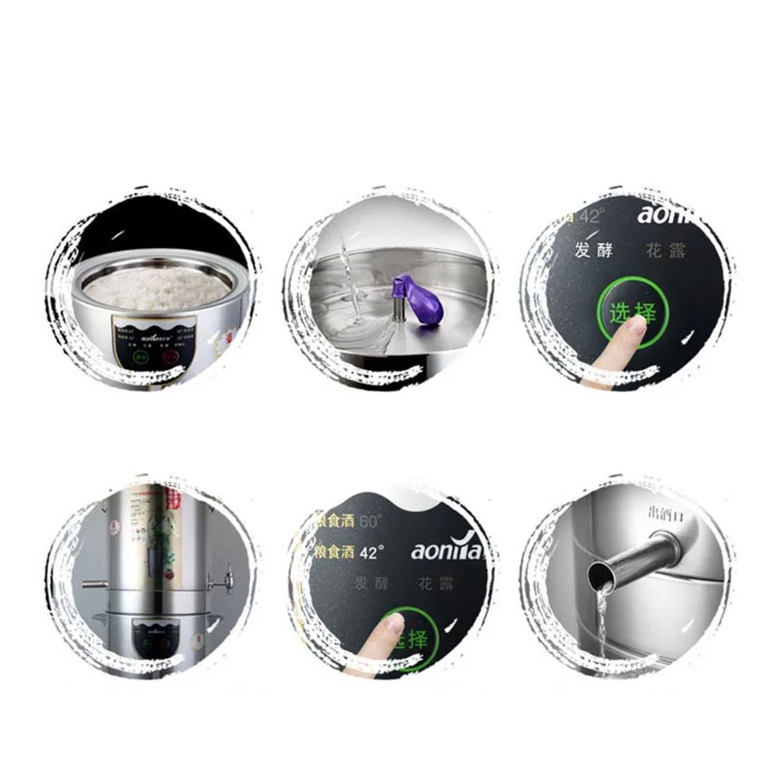 JB5 220 V/50 hz المنزلية الصغيرة التلقائي الخمور النبيذ 5L النبيذ باخرة تقطير النقي الندى التقطير المعدات 1500 W