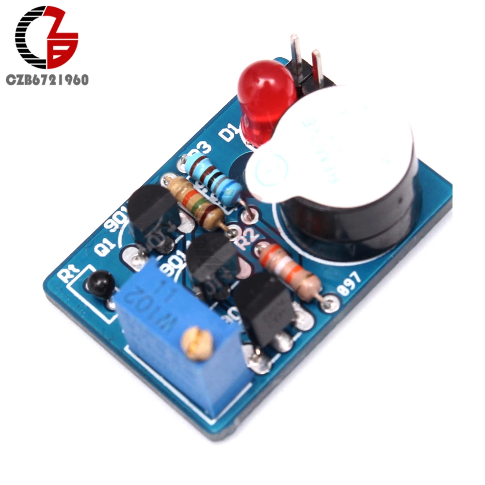 DIY Kit Temperature Alarm Electronic Temperature Controller Sound Light Alarm Suite ICSK061A Thermal Buzzer Thermistor