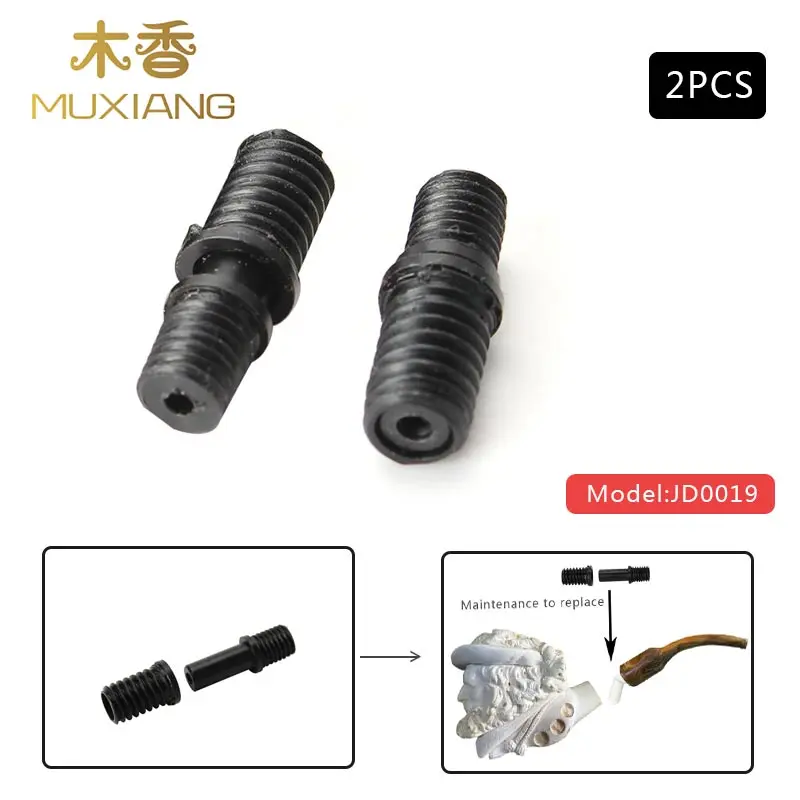 2Pcs black MUXIANG  Screw Tenon and Pluggable Link stem, Special for Meerschaum smoking Pipe Making/Repairing jd0019