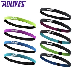 AOLIKES 1 Pcs Nylon Elastic Head Sweatband Non-slip For Men Women Yoga Hair Bands Running Sweat Bands Fitness Headband Wholesale