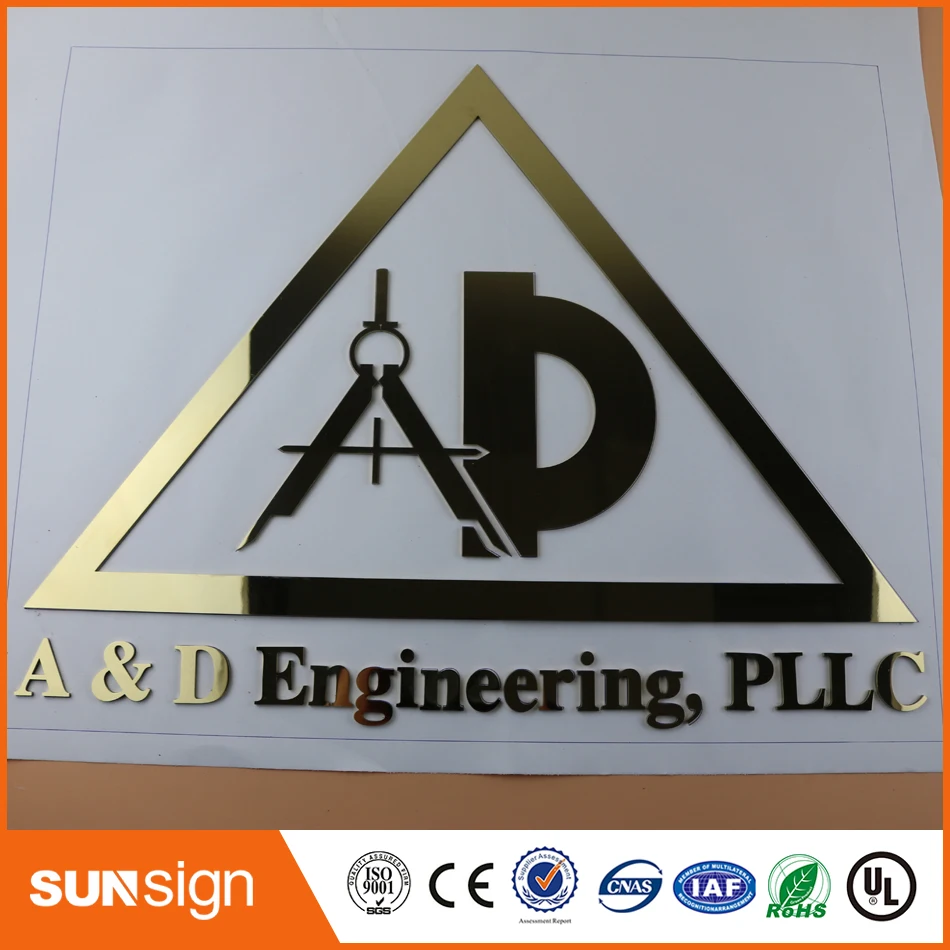 

Laser cutting Fine grinding customed 3D metal word emblem Digital Figure Number Logo for business