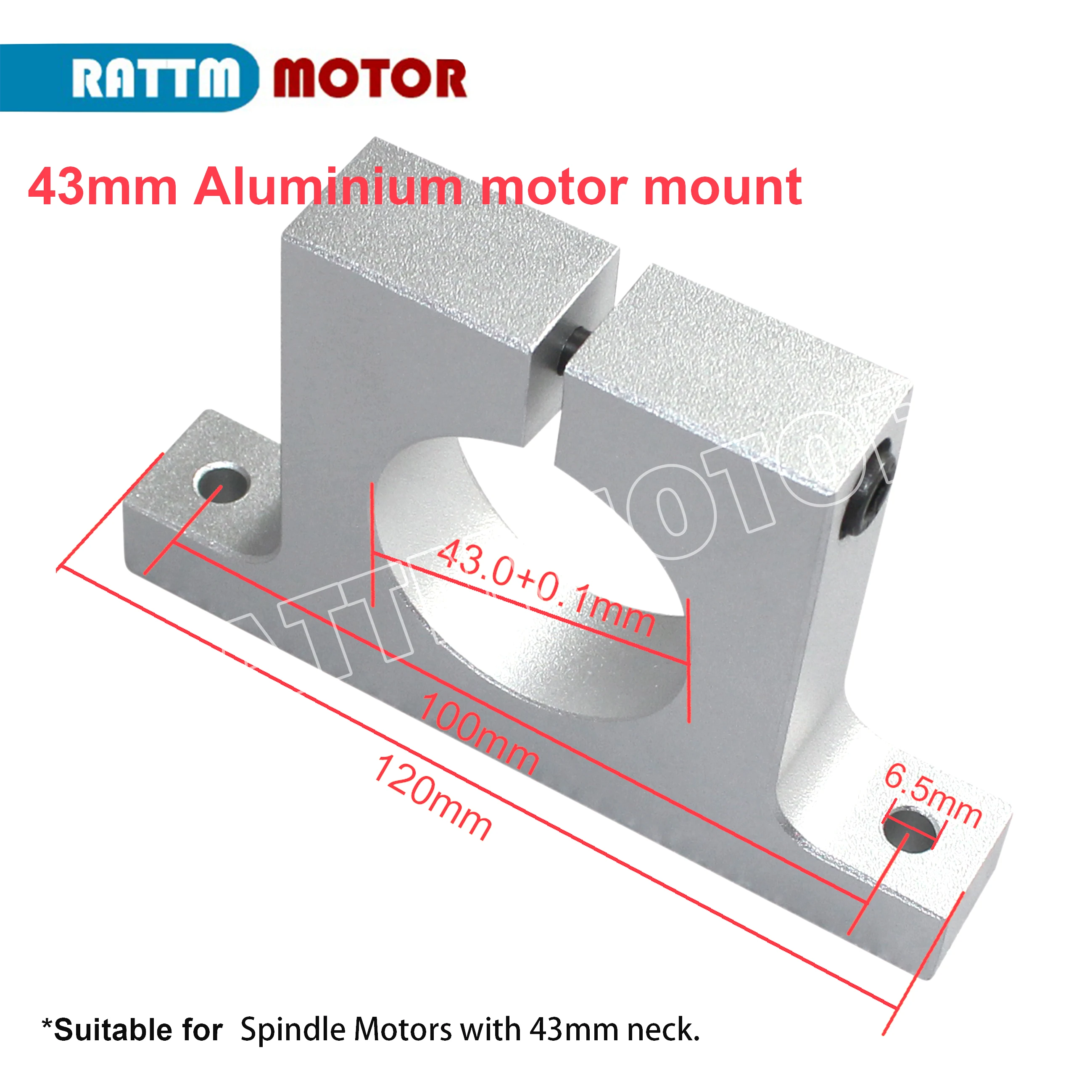 

43mm Aluminium Neck Spindle Mount Bracket Clamp Spindle Motor Holder CNC accessories