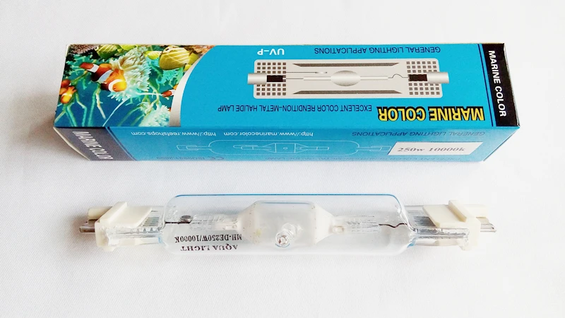 MARINE COLOR 250w 10k 14k 20k HQI FC2 base Double Ended Metal Halide Bulb coral live rock reef coral fish aquarium