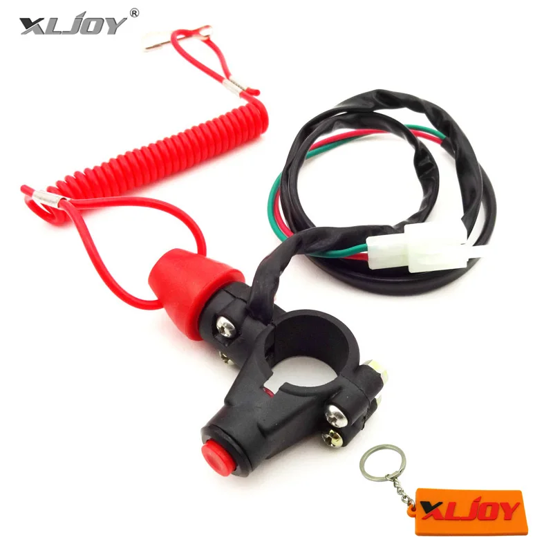 XLJOY Tether Safety Engine Stop Kill Switch Push Button For Mini Moto Dirt ATV Quad Pocket Bike Motocycle