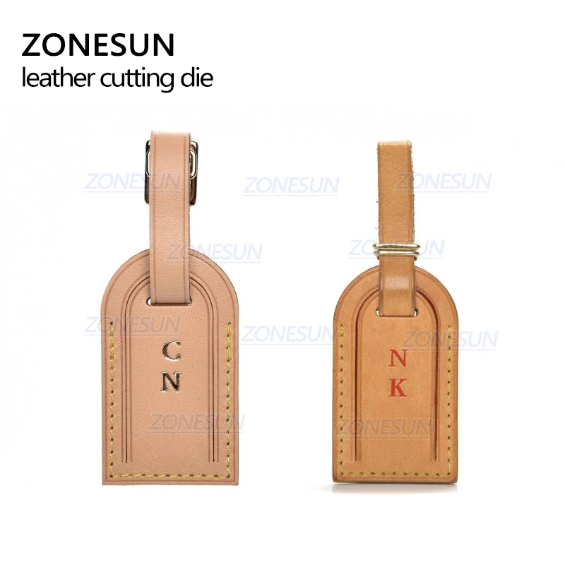 ZONESUN Custom Leather Die Cuts For Handmade Luggage Tag DIY Wedding Favors Cutting Clicker Die Steel Rule Die Leather Tools