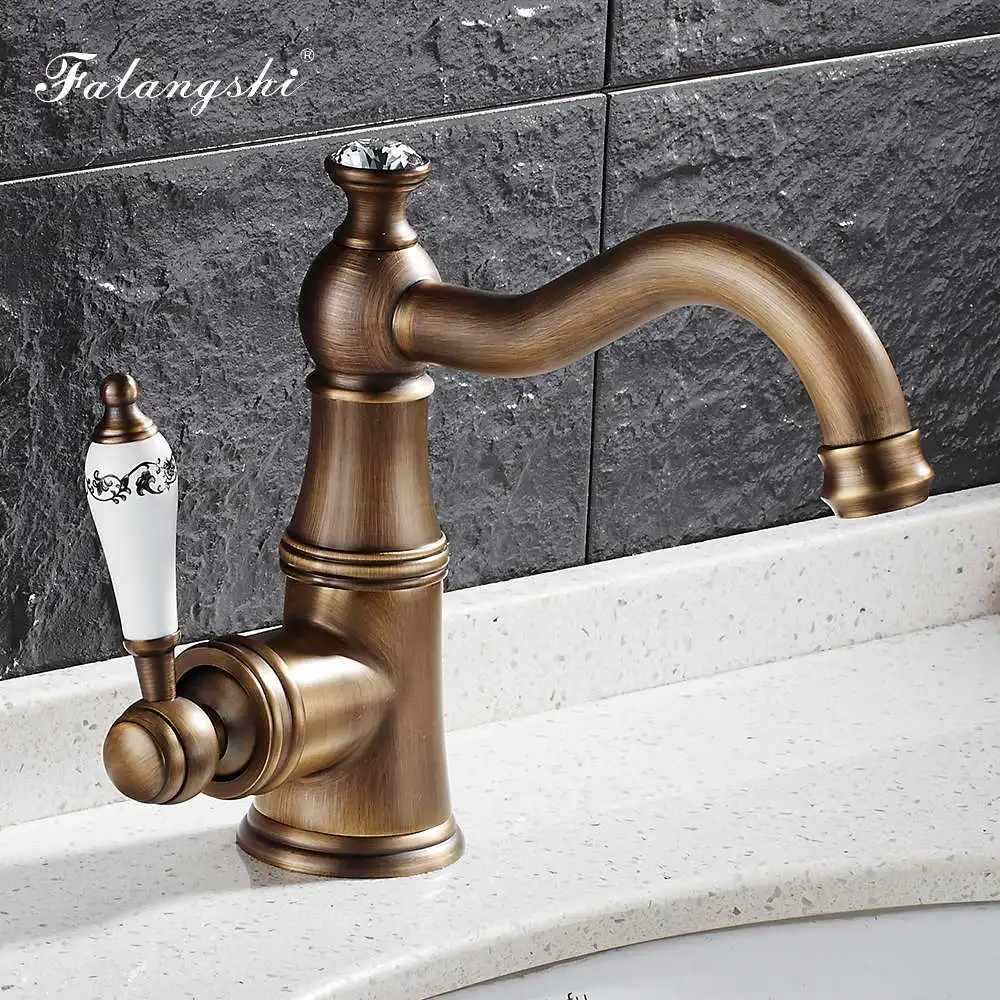 Imagem -03 - Torneira da Bacia de Bronze Preto Quente e Fria do Banheiro Lavatório Torneira Ouro Vessel Sink Mixer Faucet Swivel Cerâmica Lidar com Wb1068