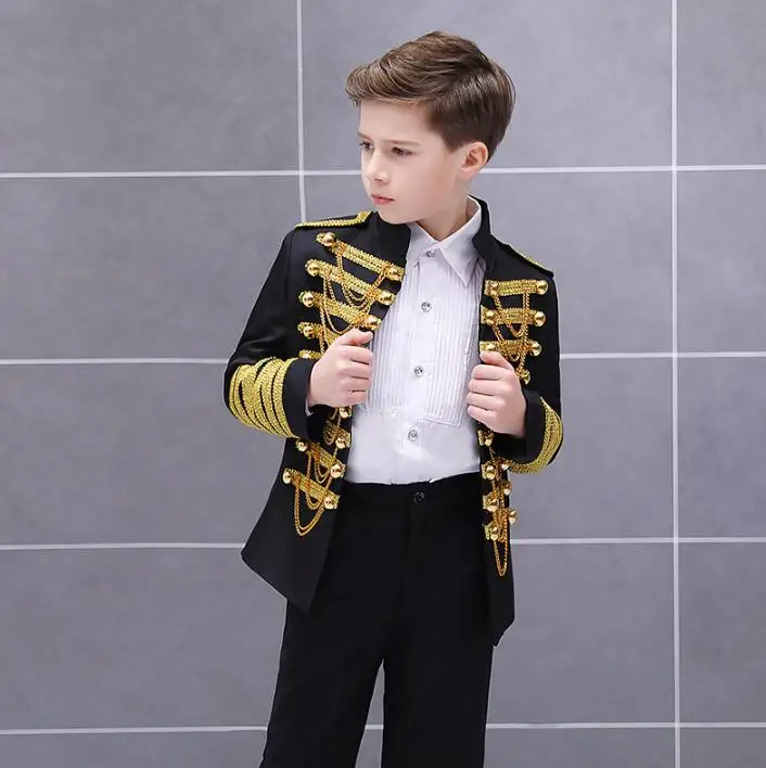 Europe Style Palace Boy Set Shoot Suits Prince Stage Performance Jacket Pants Shirt