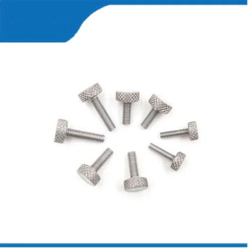 50pcs/lot High Quality M2 Caliper adjust positioning screw flat head knurl hand screw Length 4mm--8mm