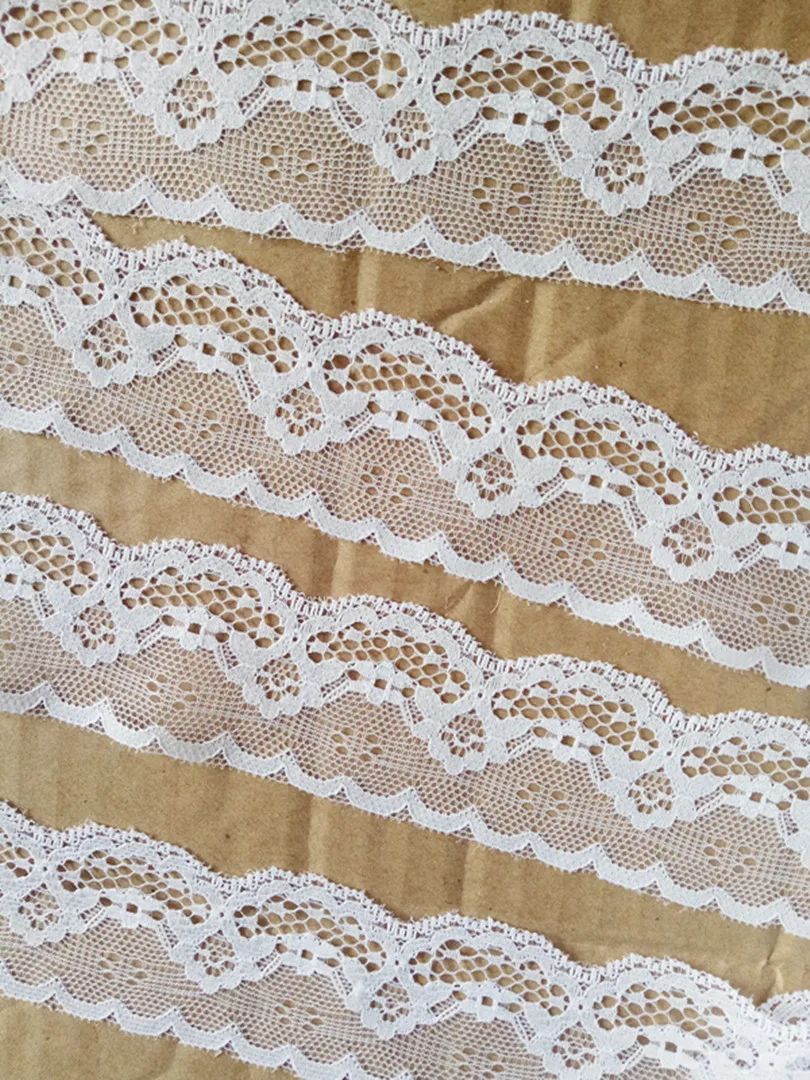 Width 40mm 15yards white Embroidered Net Lace Trim fabric Garment ribbon headband wedding party decoration DIY Accessorie #728