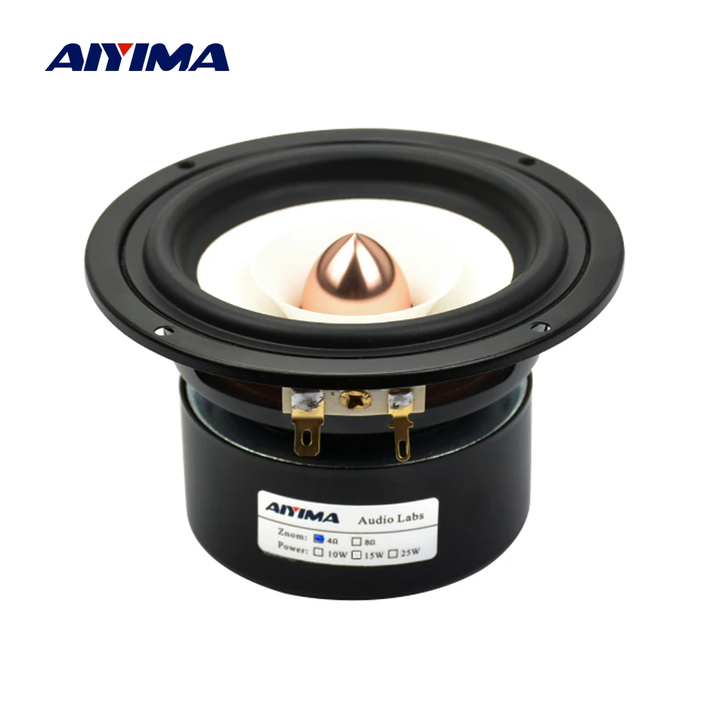 

AIYIMA 1Pc 4 Inch Full Range Speaker 4 8 Ohm 12 W Loudspeaker Sound Music DIY Speakers For Bookshelf Home Theater