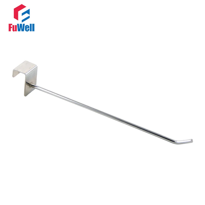 10pcs Slatwall Hook 50/70/100/150/200/250/300mm Length Supermarket Display Hook Fit 15x30mm Square Tube Store Multifunction Hook