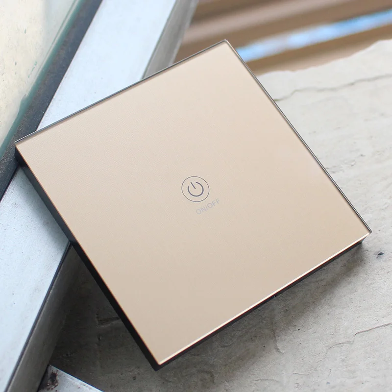 

86 настенный сенсорный передатчик беспроводной пульт дистанционного управления RF переключатель 433 МГц модуль для умного дома панель из закаленного стекла со светодиодом EV1527 золото