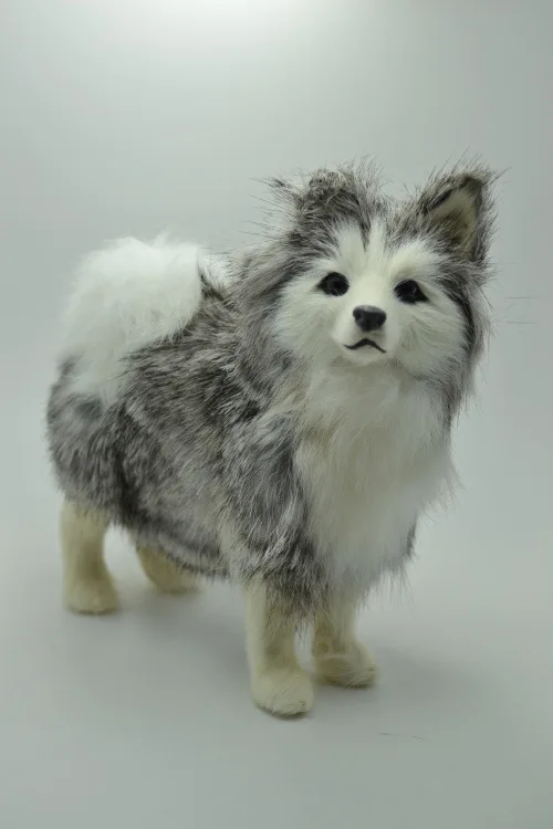 Lifelike Simulation Husky Dog Toy Cute Small Handicraft Doll Gift Approximate Dimensions 16x6x15 Cm