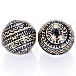 Miasol 50 Pcs 11mm Vintage Inspired Plating Acrylic Stripe Round Ripple Antique Design Spacers Beads For Diy Jewelry Making