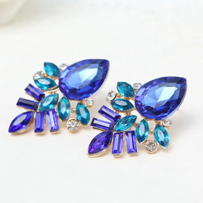 LUBOV Handmade Rhinestone Sweet Stud Crystal 4 Colors Earrings For Woman And Girls Fashion Birthday Gifts Jewelry New 2019