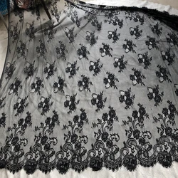 3M French Eyelash Lace Fabric 150cm White Black Red Pink Grey Diy Exquisite Bilateral Lace Clothes Wedding Dress Accessories