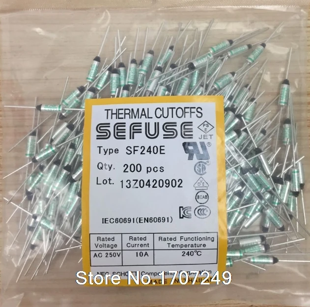 Free Shipping 5PCS/lot NEW SF240E SEFUSE Cutoffs Thermal Fuse 240C  240 Degree 10A 250V Metal fuse SF240E