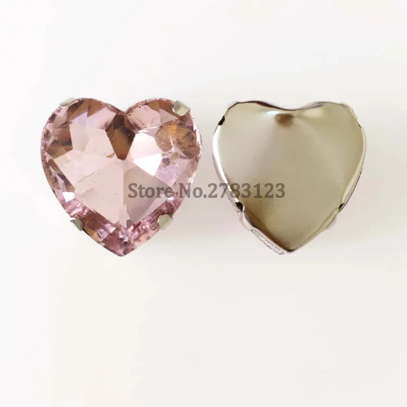 Spedizione gratuita! simbolo di cuore colore rosa di cristallo di vetro allentati flatback strass, cuce sulla pietra per diy abbigliamento accessori