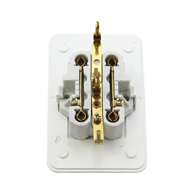 EU Dual  Surface Mounted Power Socket, White German Standard Panel, 16A EU Standard Wall Socket