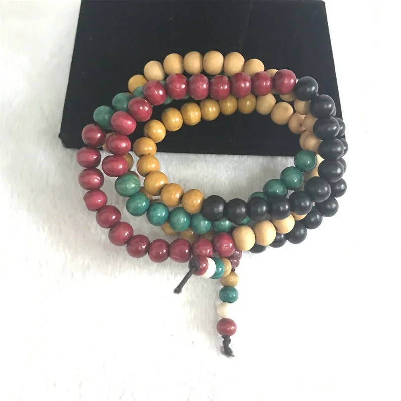 Green Sandalwood 108*8mm Buddhist Prayer Beads Mala Bracelet Buddha Party Business Vintage Jewelry Gift