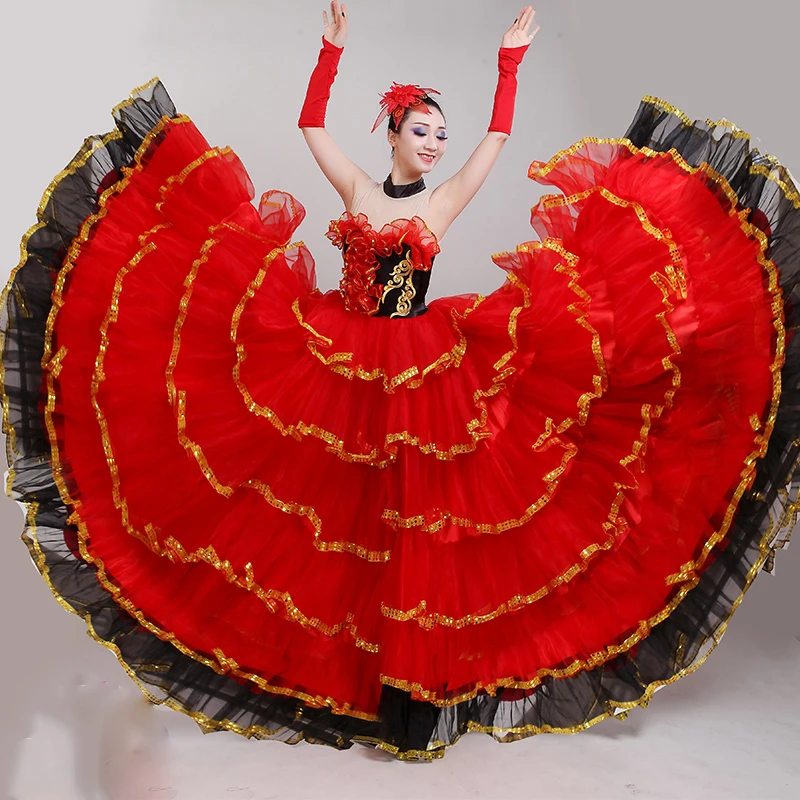 Vestido flamengo dançarino dn3046, roupa feminina para dança de palco