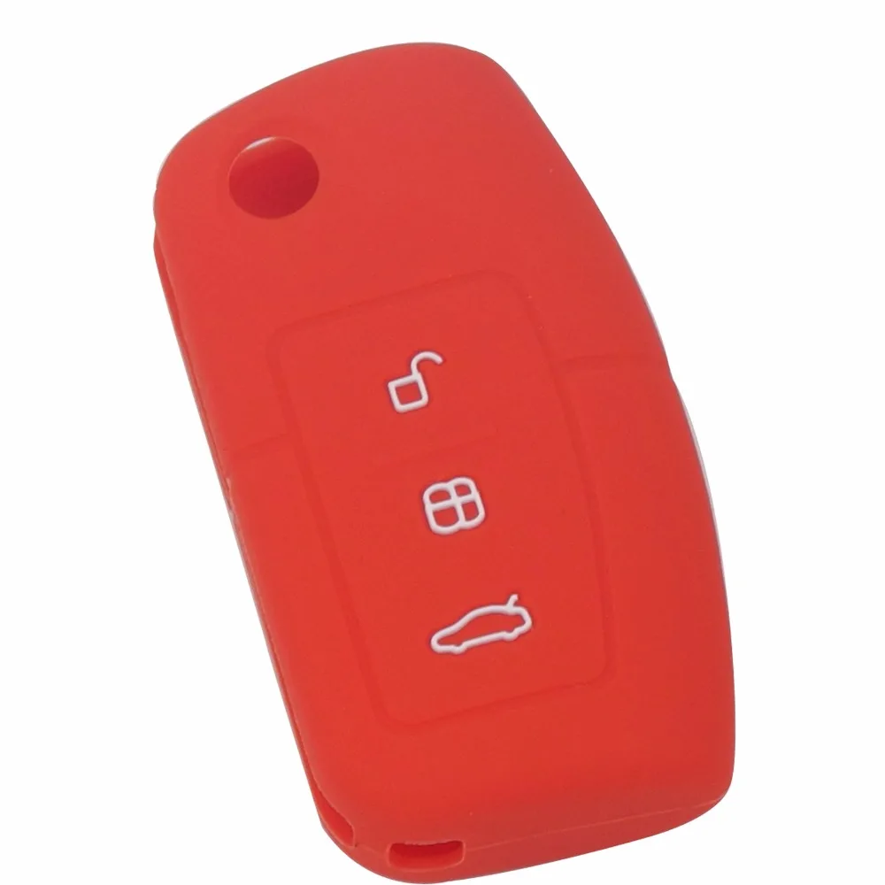 Jingyuqin 10PS REMOTE 3 ปุ่มพลิกพับดัดแปลงรถKey FOB COVERจัดแต่งทรงผมสำหรับFord Focus Fiesta C MAX KA