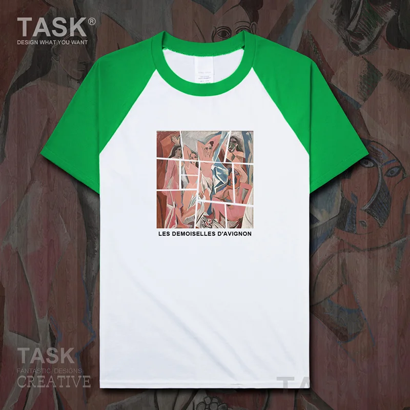 World famous painting series t-shirt Picasso New Art Painting Les Demoiselles D’Avig  Short sleeve clothes cotton summer Fashion