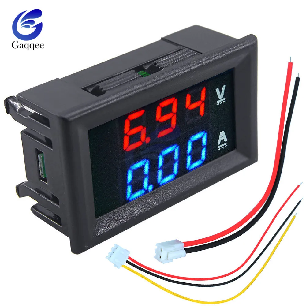 DC 100V 10A Mini Digital Voltmeter Ammeter Panel Amp Volt Voltage Current Meter Tester 0.56