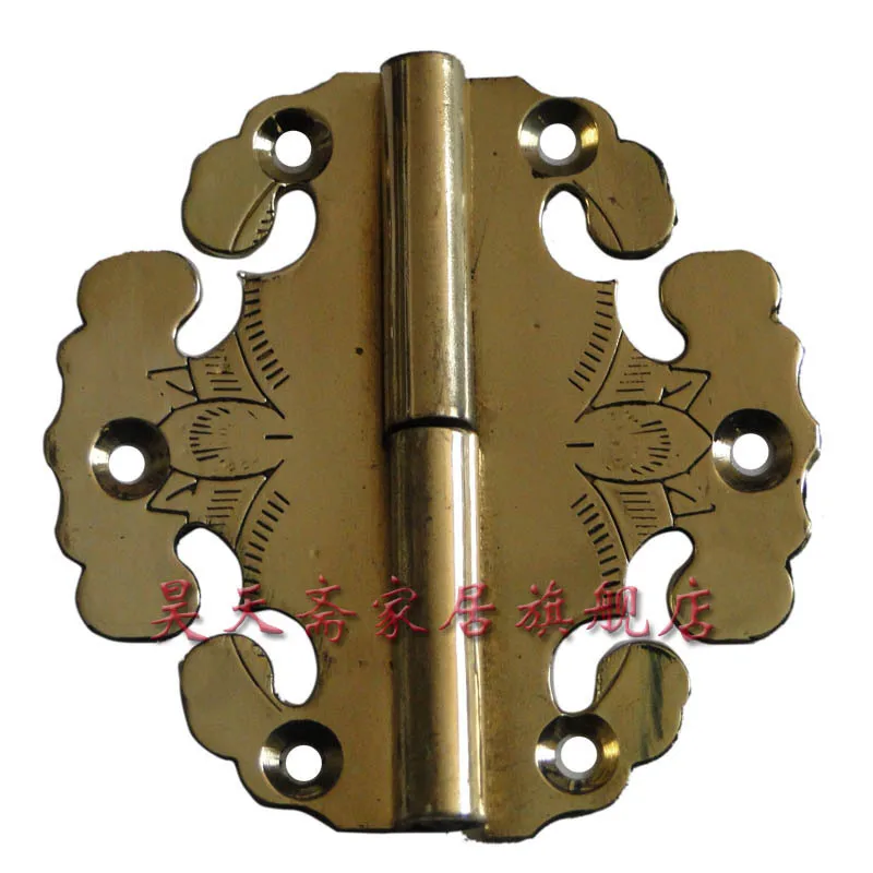 

[Haotian vegetarian] antique Ming and Qing furniture copper fittings / carved hinge / copper engraving hinge HTF-078