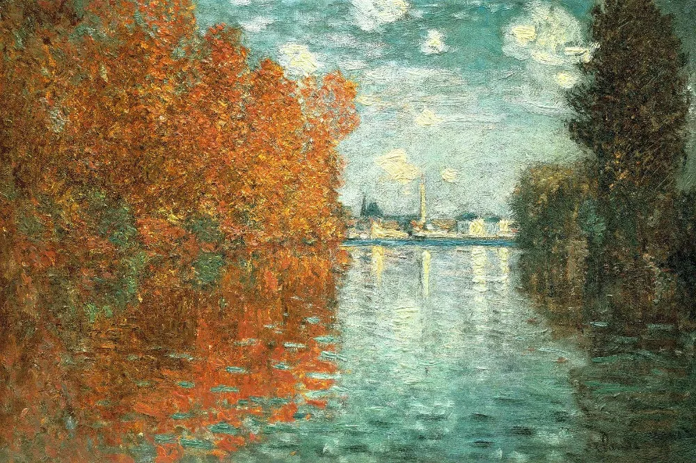 

100% handmade oil painting reproduction on linen canvas,autumn-effect-at-argenteuil-1873 By Claude Monet,Free DHL Shipping