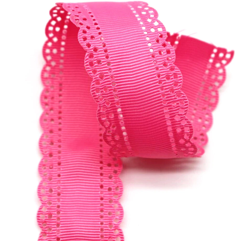 30mm Hollow Lace Dots Grosgrain Ribbon 10 Yards DIY Handmade Material For Hair Bows Headdress Garment Accessories Crafts