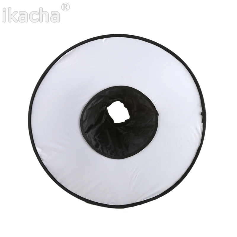 Portable 45CM Round Flash Diffuser Universal Folded Ring Flash Diffuser Softbox for Macro Portrait Photography