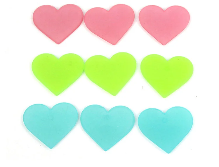 100 stücke Leuchtende Herz-Förmigen Wand Aufkleber Glow In The Dark Wohnkultur Aufkleber Kunst Abziehbilder Für kinder zimmer Bunte Aufkleber – Detail 2