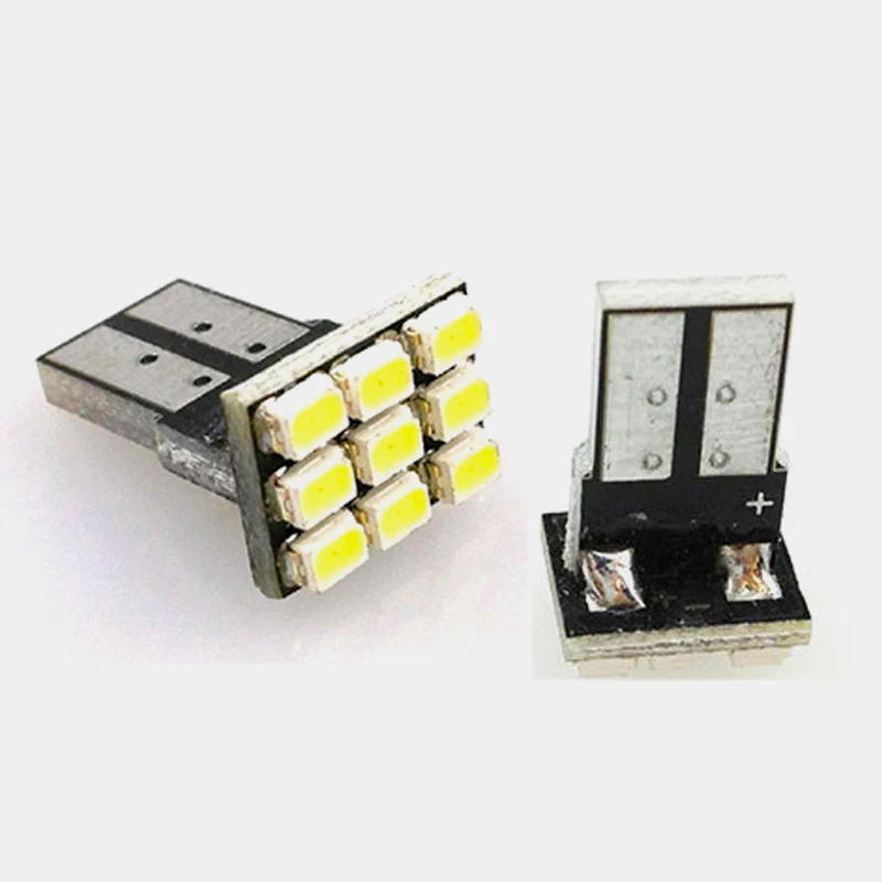 100pcs T10 W5W LED Wedge Light Bulb 9 SMD 1210 LED 2825 158 192 168 Car Auto parking light Dashboard Indicator Instrument Lights