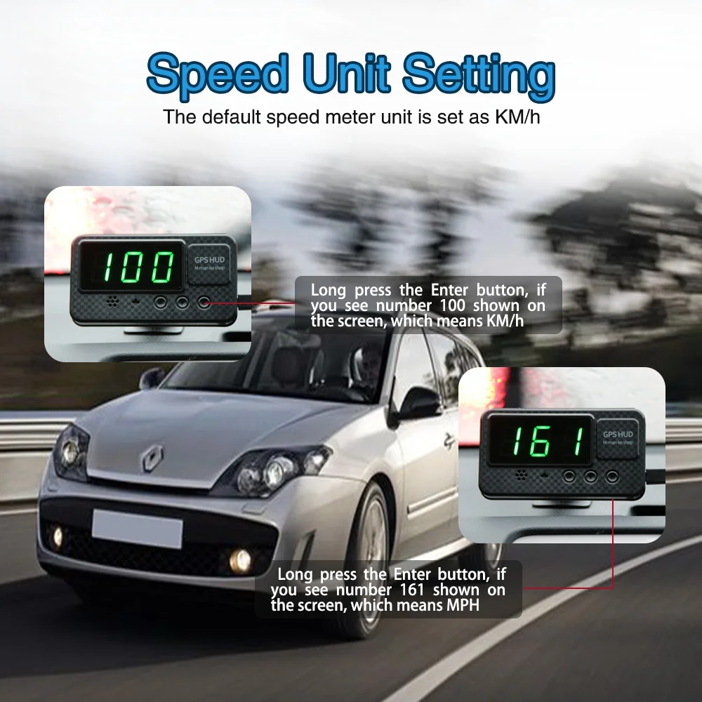 Universal Hud GPS Speedometer Head Up Display Car Speed Display With Over Speed Alarm MPH KM/H For All Vehicle A100 Upgrade