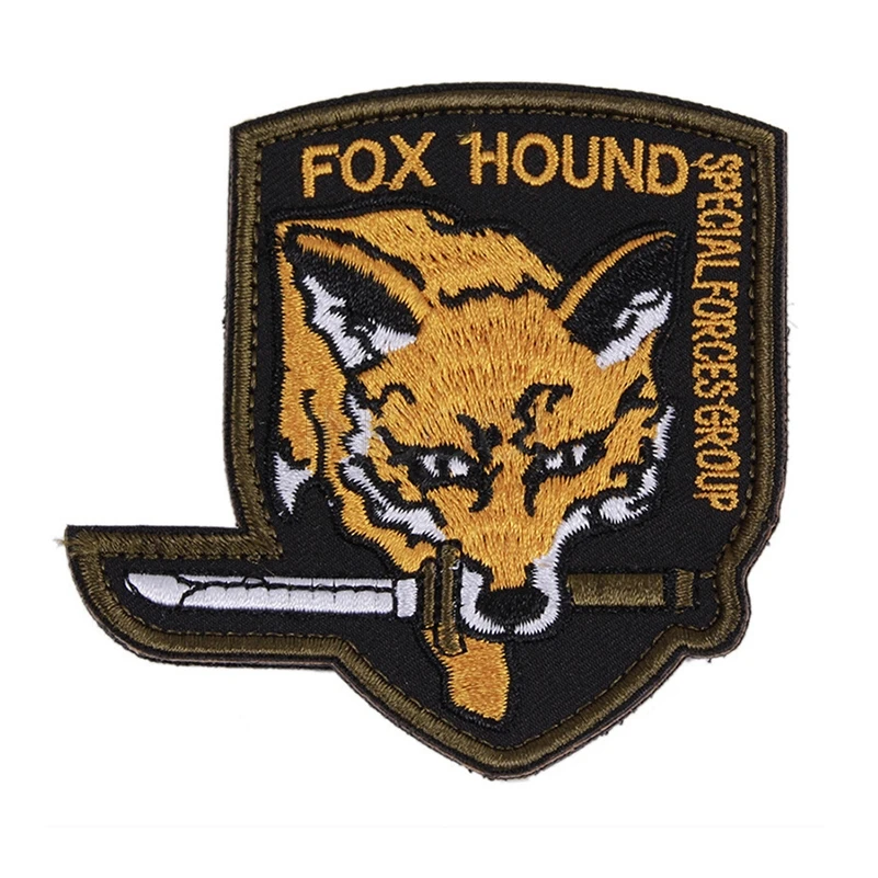 Embroidery Patch Fox Patch Hook and Loop Fastener Embroidered Patches For Jacket Backpack Clothing