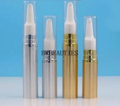 1000Pcs/Lot 5ml/10ml gold silver eye cream vacuum flask AS plastic Airless Pump Eye cream bottle Cream emulsion bottle