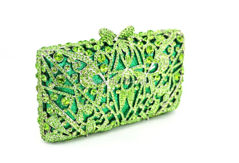 KHNMEET Green Luxury Evening Bag Ladies Party Clutch Bag Women Prom Purse Pochette Wedding Bride Bag SC312