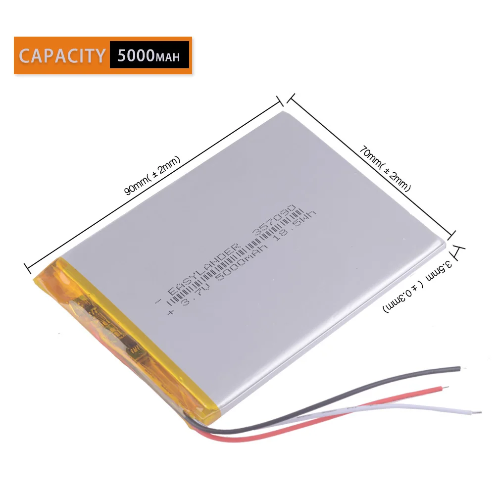 3 linie 3.7V 5000mAh 357090 akumulator litowo-jonowy do 7 \