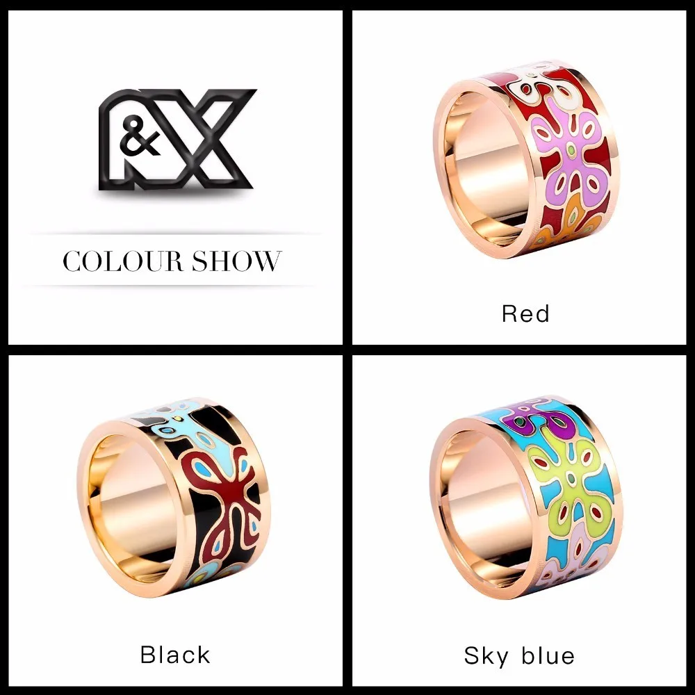 High quality party Jewelry dubai enamel Jewellery  ring stainless steel enamel jewelry colored enamel ring