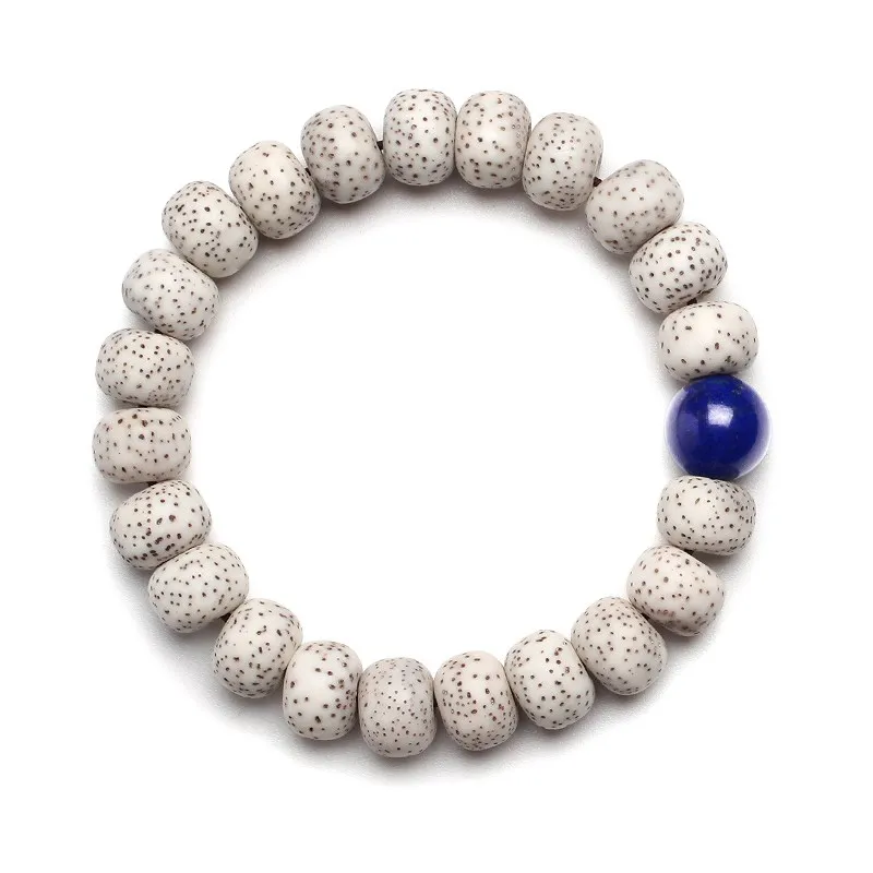 Natural Bodhi Seed with AAA Lapis lazuli Handmade Beaded Bracelet Women Buddhist Yoga Meditation Men Stone Zen Jewelry  Gift view 3