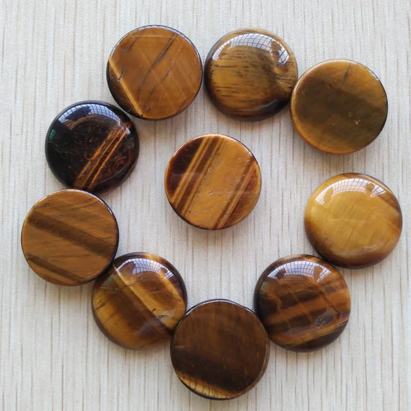 Wholesale 10pcs/lot hight quality natural tiger\'s eye stone round cabochon beads 25mm for jewelry Accessories making free