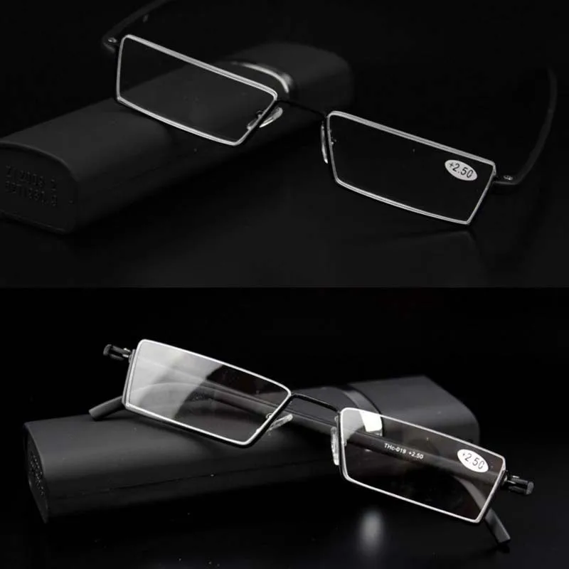 

High-end business male and female reading glasses half frame stainless stell plus TR90 material to send glasses case