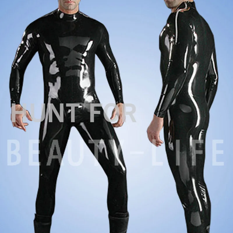 Latex Catsuit Fetish Zentai Exotic Body suit Apparel Teddies with shoulder zippers Tight Leggings crotch zipper available