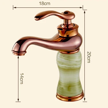 2016 Newly Euro Beauty Style Brass Material Rose Golden Plated Marble Stone Basin Mixer Taps Deck Mounted Sink Crane M1013