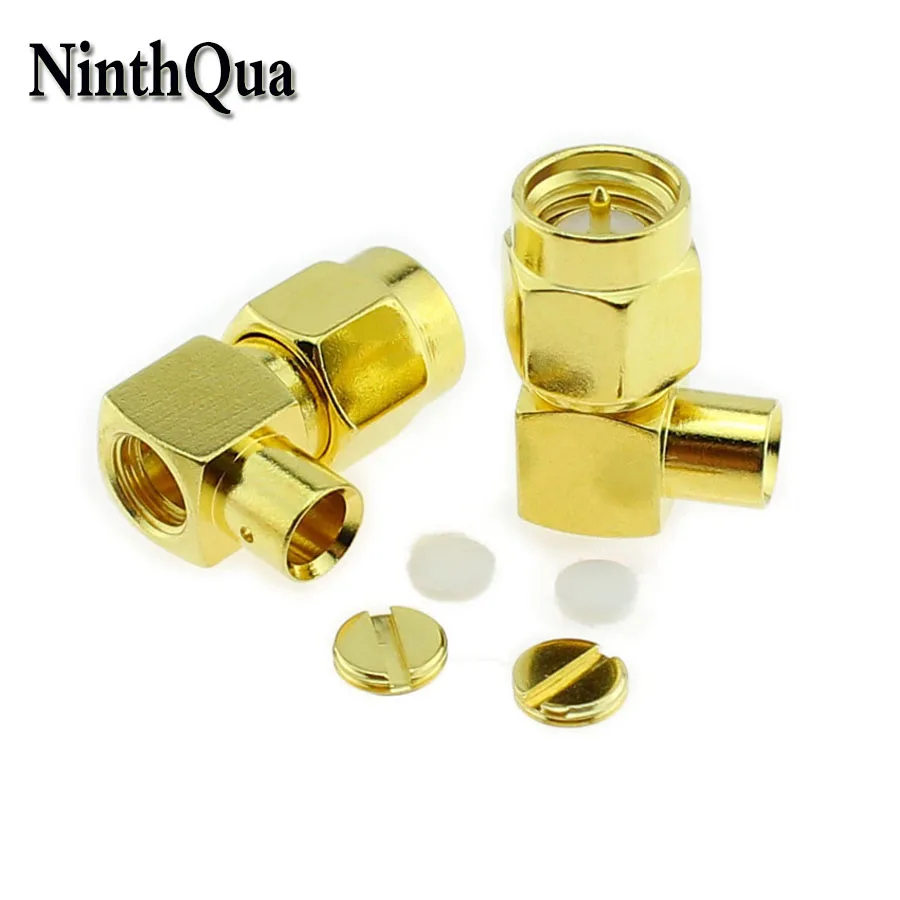 1pcs RF Coaxial Connector SMA-JWB3 90 Degrees SMA Male Plug Copper 670-141 High Frequency Adapter