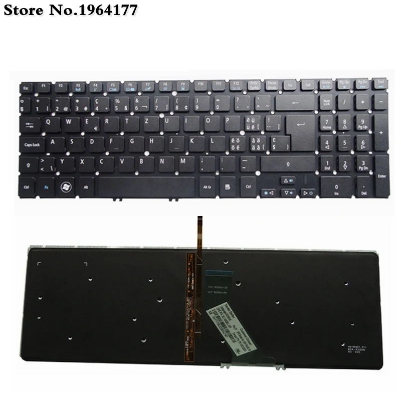 

NEW SWISS SW backlit laptop keyboard for ACER V5-571G V5-571 V5-573G V5-573 V5-551G V5-571P V5-531 M3-581 V5-531P